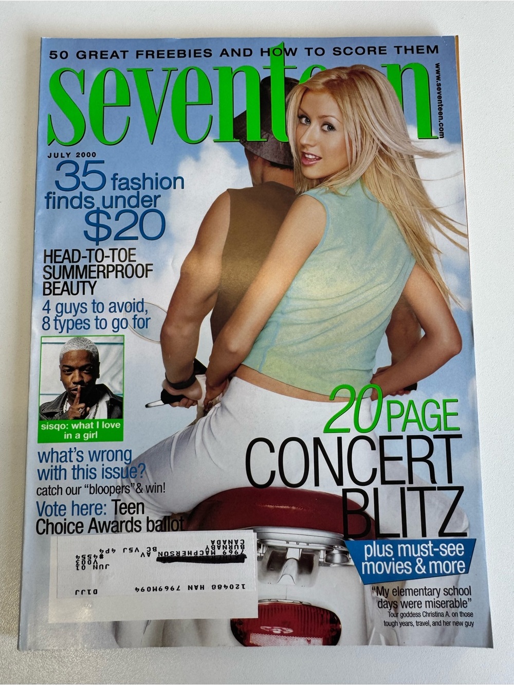 Seventeen 17 Teen Magazine July 2000 Christina Aguilera